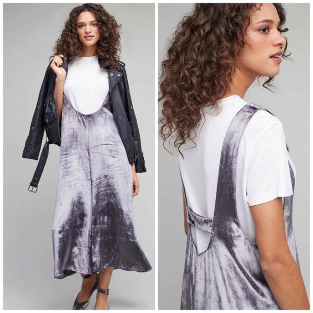Maeve Silver Velvet Jumpsuit Culottes